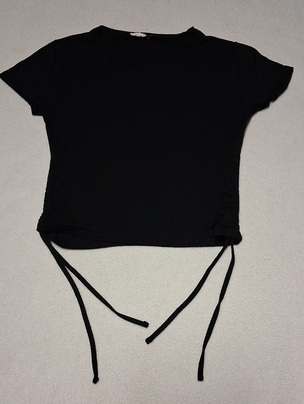 Garage Black Tie-Hem Crop Top